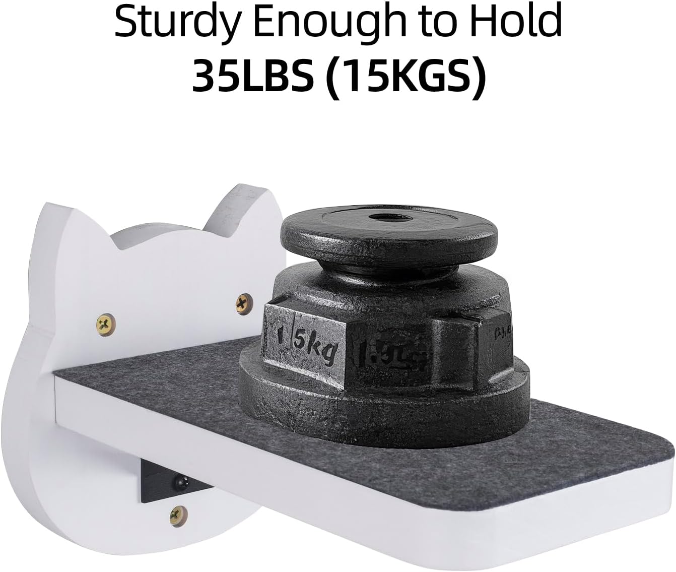 ESPETS White Painted Wooden Cat Wall Floating Steps Set of 3 - Wall Mounted Cat Floating Furniture Shelves and Perches, Sturdy Climber Stairs Ladders - Holds up 30lbs