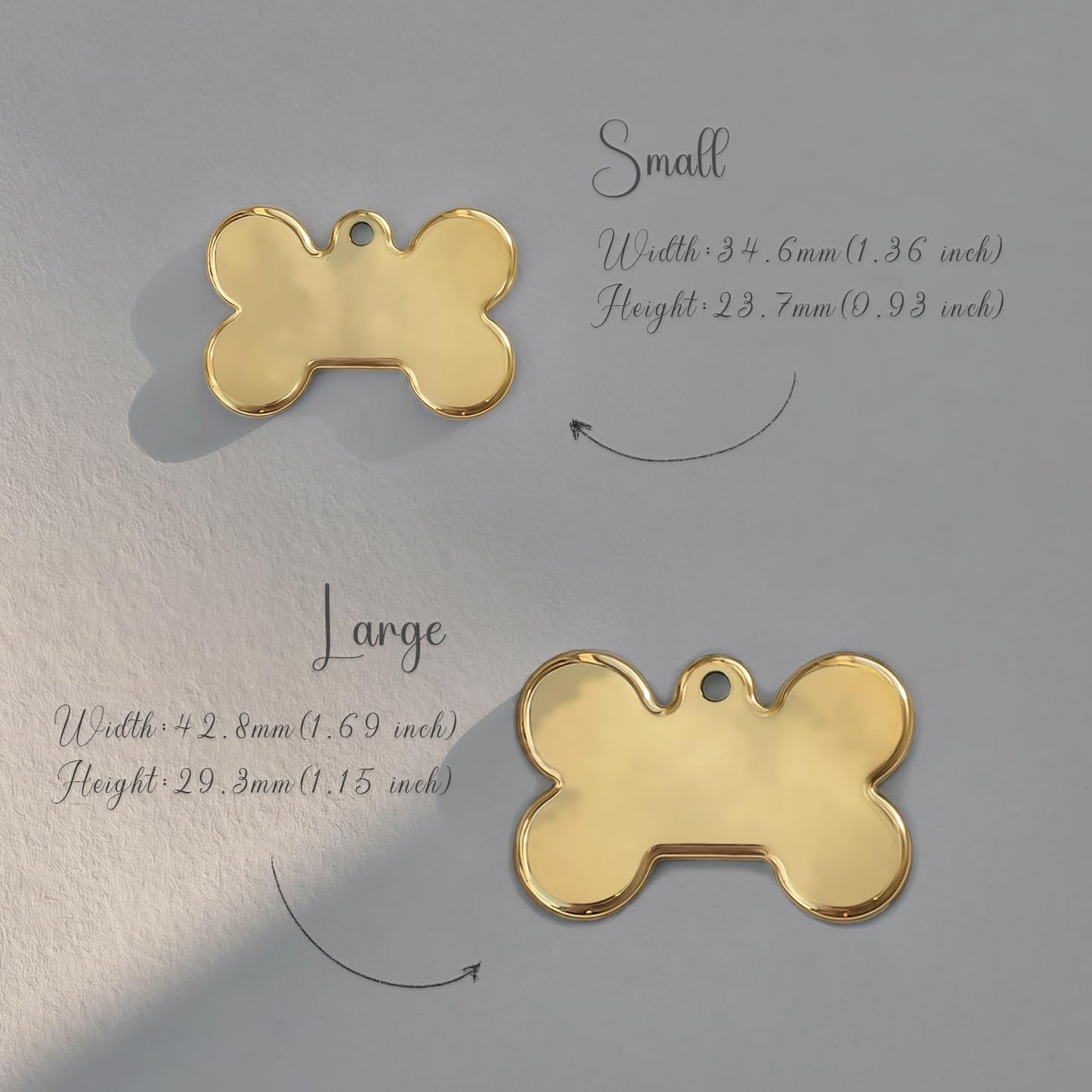 Name Pattern Art Design - Dog Tags Personalized for Pets - Custom Cats Dogs ID Tag - Stainless Steel Deep Engraving (Bone)