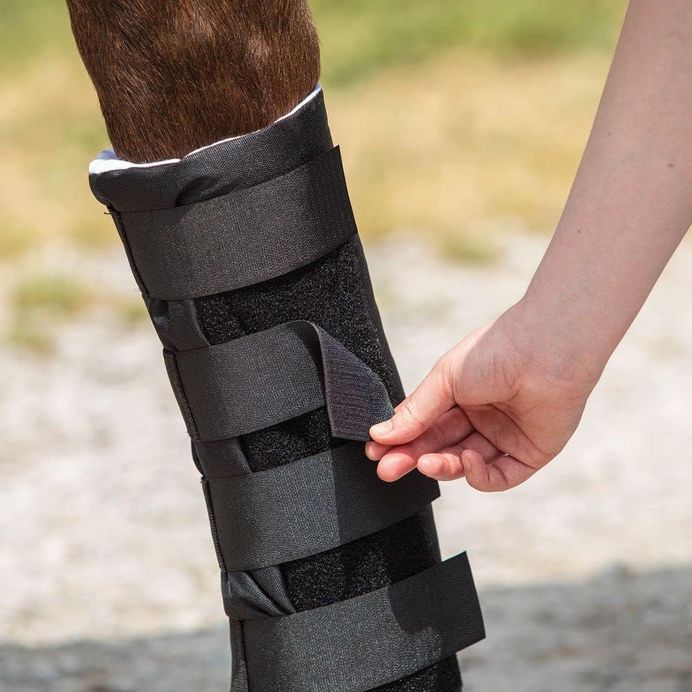 Dura-Tech Quick Wrap No Bow Leg Wraps for Horses | Size 12" | Color Black | Exceptional Leg Coverage | Versatile Use | Secure and Easy Application | Sold in Pairs