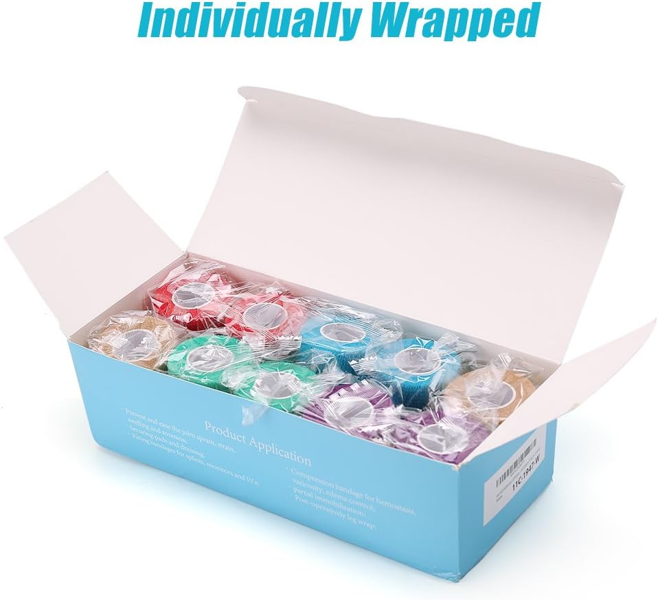 LotFancy Vet Wrap for Horses, 10 Pack, 3 inch by 5 Yards, Self Adhesive Bandage Wrap, Non-Woven Medical First Aid Tape for Pet Dog Cat Ankle Sprains & Swelling, Horse Leg Wraps