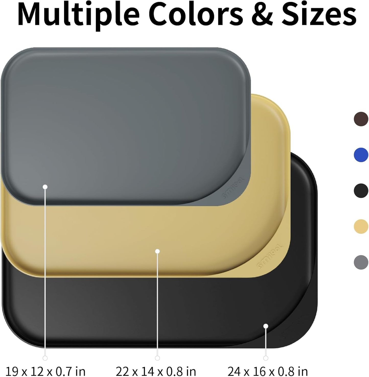 Silicone Pet Feeding Mat with Raised Edge & Residue Collection Pocket for Food and Water, Dog Bowl Mats, Cat Bowls Placemat with High Lip for Floor Waterproof, 24 x 16 x 0.8 Light Olive Green