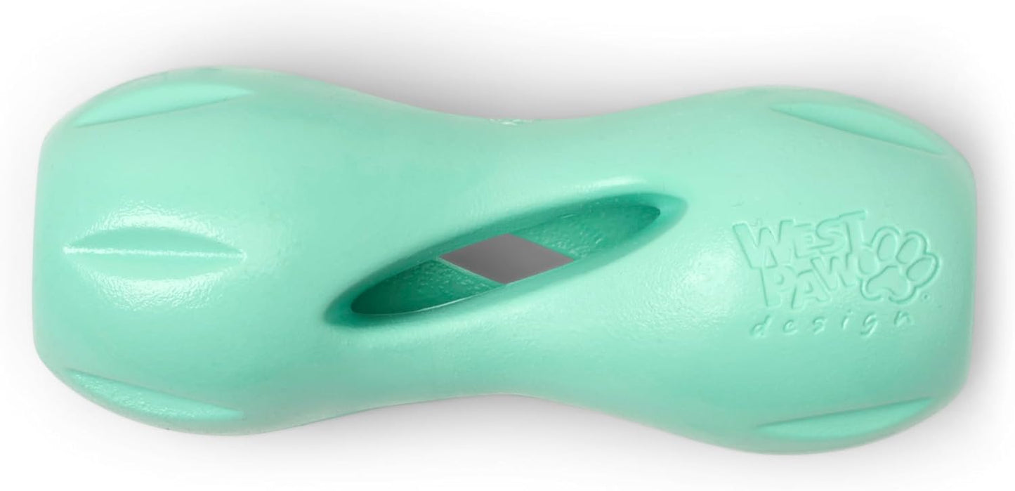 WEST PAW Zogoflex Qwizl Dog Puzzle Treat Toy – Interactive Chewing for Dogs – Dispenses Pet Treats – Brightly-Colored Dog Enrichment Toy for Aggressive Chewers, Fetch, Catch, Small 5.5", Mint