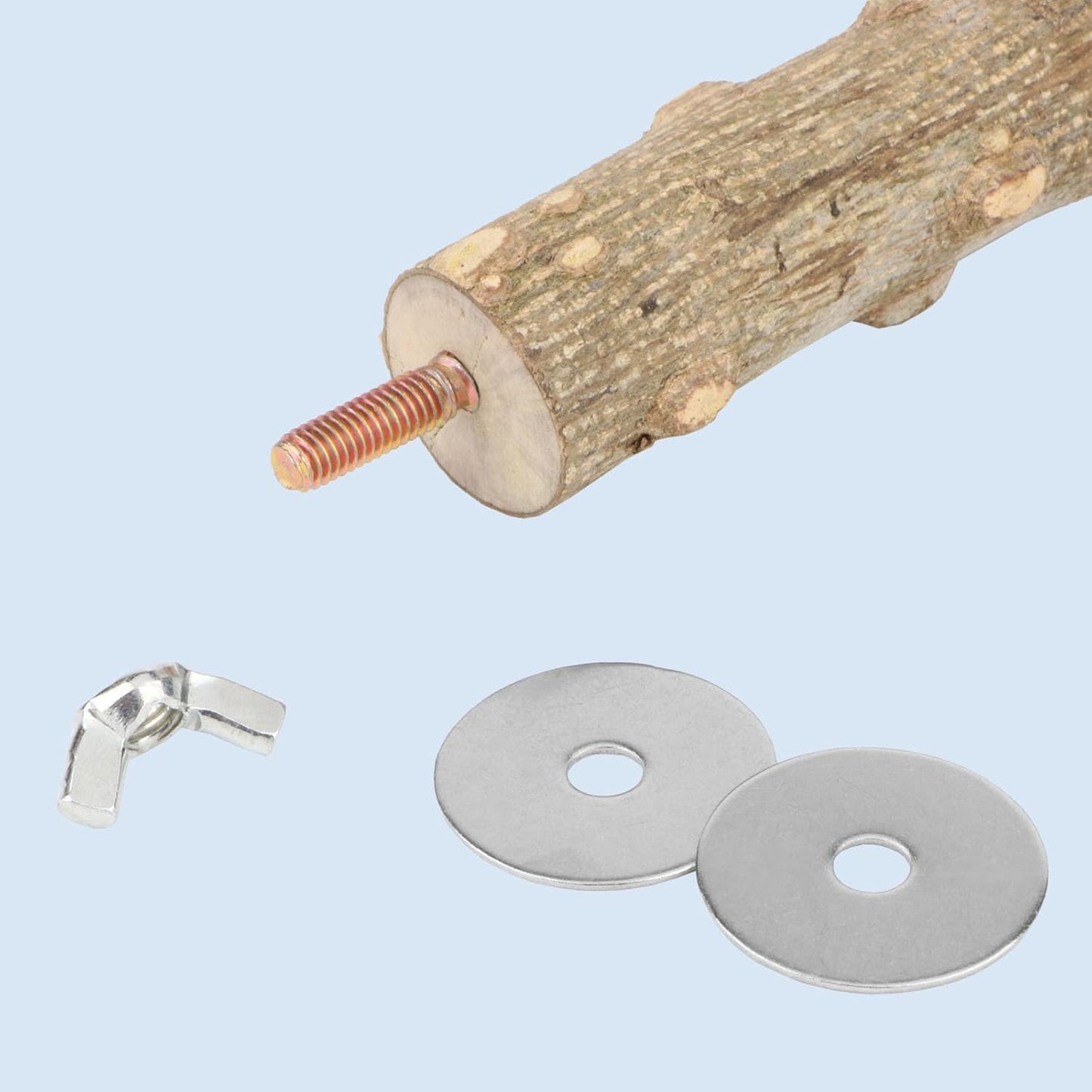 Hypeety Natural Prickly Ash Wood Perch Stand Toy Parrot Stand Holder Paw Grinding Perch Bird Chew Perch for Budgie Parakeet Cockatiel Conure Lovebird (11.79 inch)