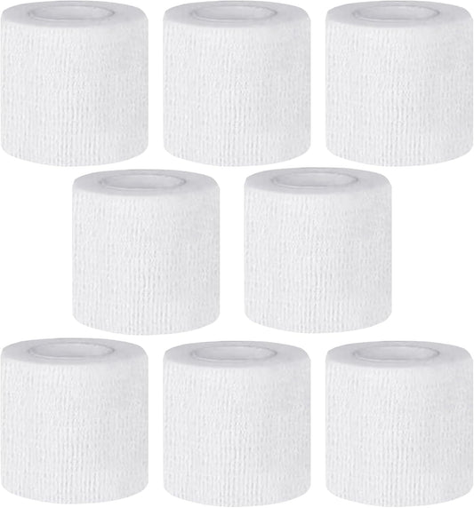 Self Adhesive Bandage Wrap,2 Inch White Elastic Cohesive Bandages, Vet Wrap for Dogs,Tattoo Grip Sports Breathable Tape Bulk for First Aid, Wrist Sprains Protection