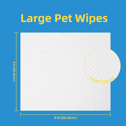 Pet Grooming Wipes for Dogs & Cats, 400 Count, 8"x8" Ultra Thick & Soft, Unscented, Hypoallergenic Formula, Safe on Coat, Paws, Ears, Bum & Sensitive Skin