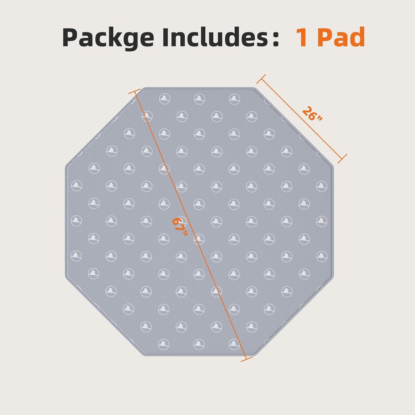PJYuCien Washable Pee Pads for Dogs 1 Pack, 67" x 26" Octagonal Reusable Pee Pads for Dogs, Leak-Proof Pet Training Pads, Puppy Pads for Non-Slip, Designed for 24/30/36/42'' Width 8 Panels Pen