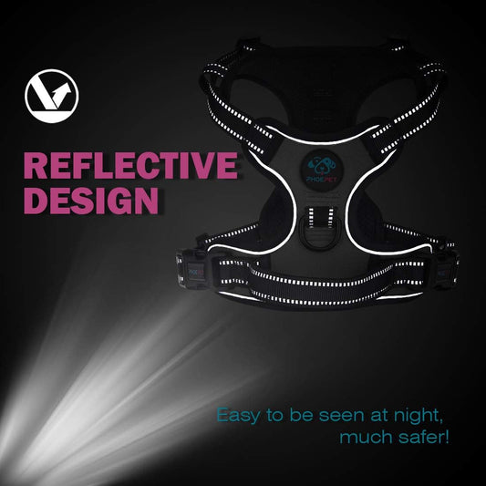 PHOEPET No Pull Dog Harnesses for Small Puppies Reflective Adjustable Front Clip Vest with 2 Metal Leash Attachment Hooks Soft Handle(XS, Green)