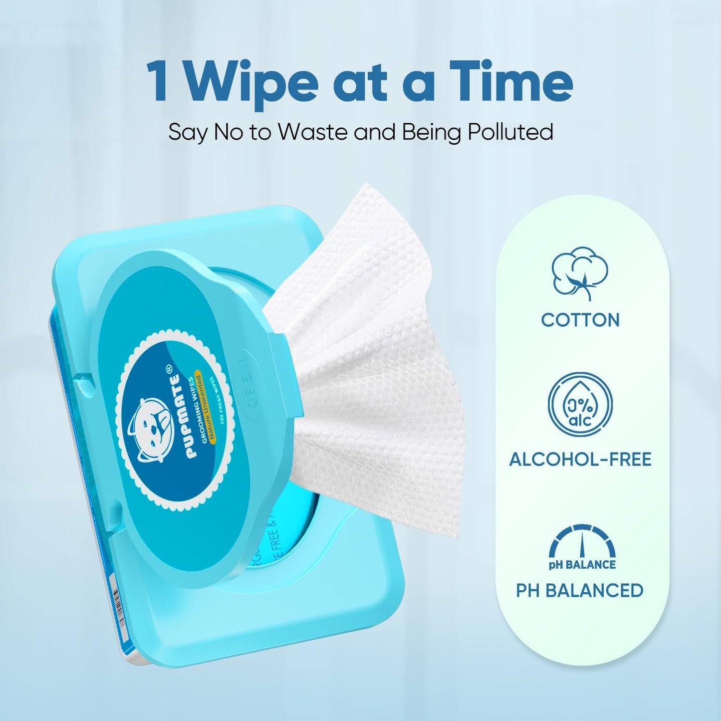 Pet Wipes for Dogs & Cats, Extra Moist & Thick Grooming Puppy Wipes with 100 Fresh Counts, Aloe Vera/Nature