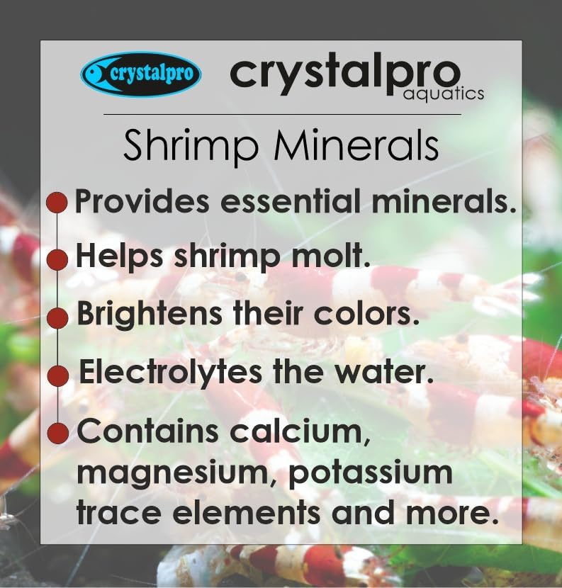 Shrimp Minerals 4.2 Oz – Liquid Aquarium Salt & Trace Elements for Freshwater Shrimp Tanks – Supports Caridina & Neocaridina – Molting & Breeding Additive – Invertebrate Tank Conditioner