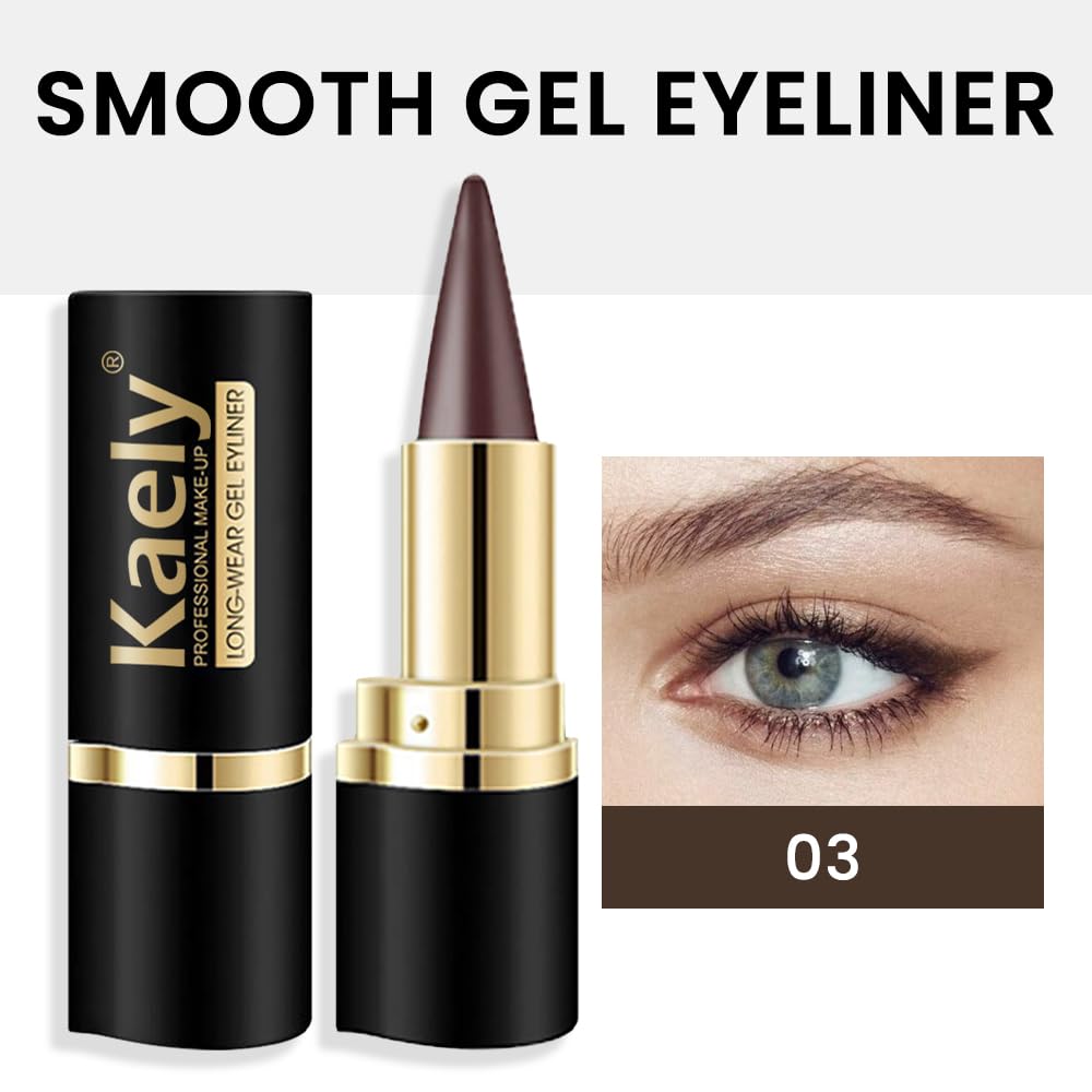 evpct 1Pcs Brown Gel Eyeliner Pencil Eye Black Face Paint Stick Makeup Set Waterproof Matte Cream Crayon Eyeliner Pencil Set Cat Eye Liners Eyeshadow Guide delineador de ojos contra el agua