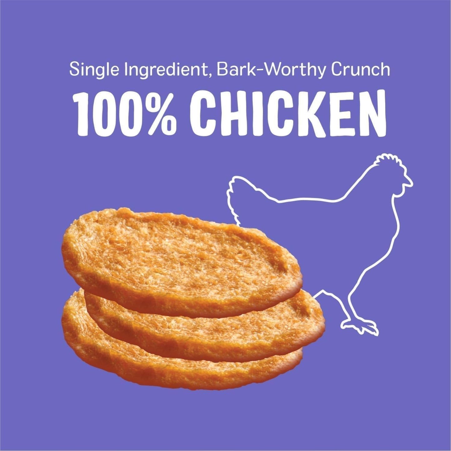 Three Dog Bakery Bark’N Crunch! Chicken Chips, Crunchy Treats for Dogs, Single Ingredient, High Protein Snacks, No Artificial Flavors or Colors, Made in The USA, 15 oz