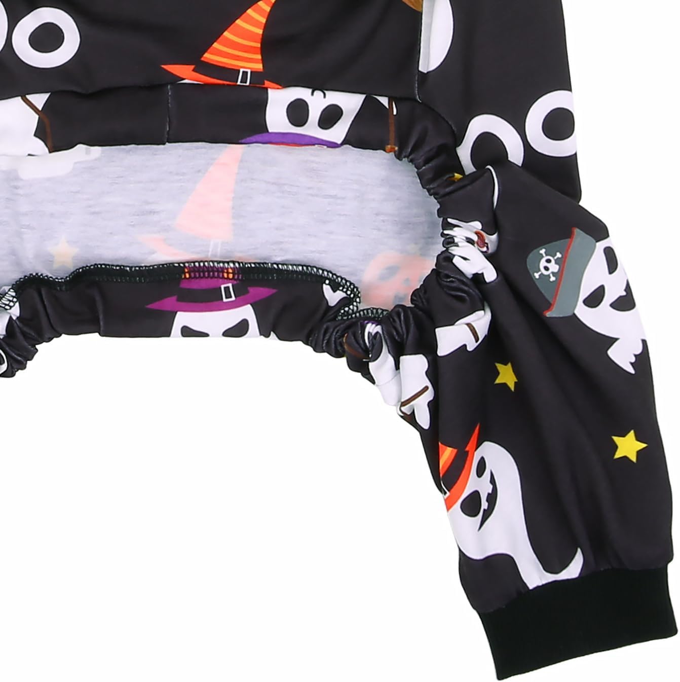 HDE Dog Pajamas One Piece Jammies Jumpsuit Pet Clothes Outfit Stretchy Lightweight Comfy Shirt Pjs for M-3XL Dogs Cute Ghosts - L