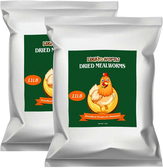Dried Mealworms, High-Protein Bulk Mealworms 22Lbs, 100% Non-GMO Mealworm Treats for Birds, Chickens, Turtles, Fish, Hamsters and Hedgehogs All Natural Animal Feed