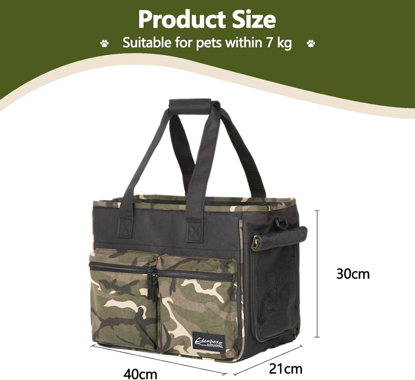 Cat Carrier Bag, Foldable Pet Bag Airline Approved, Pet Travel Carrier for Medium Cats Small Cats Dogs, Sturdy Transport Carriers Long Trips(Black)