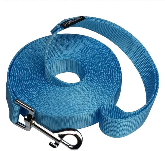 Dog/Puppy Obedience Recall Training Agility Lead - 15ft 20ft 30ft 40ft 50ft Training Leash - Great for Play, Camping, or Backyard (Mint Blue, 15 Feet)