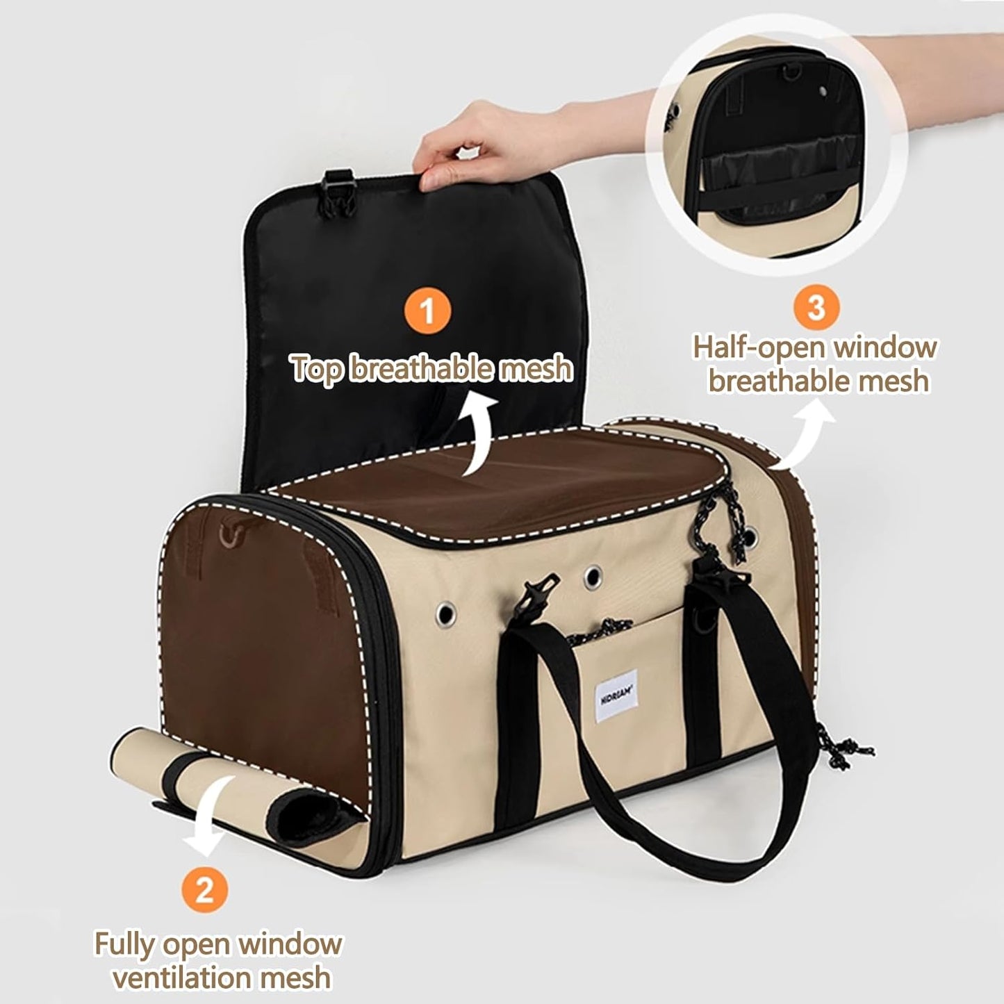 Pet Carrier Bag, Foldable Cat Bag Airline Approved, Soft-Sided Cat Travel Bag, Washable Dog Carrier Privacy Protection for Home Outdoor Travel(S, Blue)