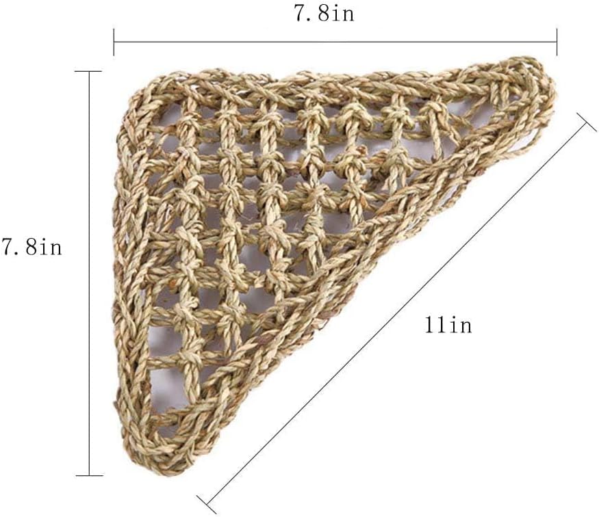 kathson Bearded Dragon Hammock, Bearded Dragon Accessories, Natural Seagrass Reptile Hammock, Reptile Lounger Habitat Decor for Chameleons, Lizards, Geckos, and Snakes（11 x 7.8 x 7.8 inches, 2 PCS）