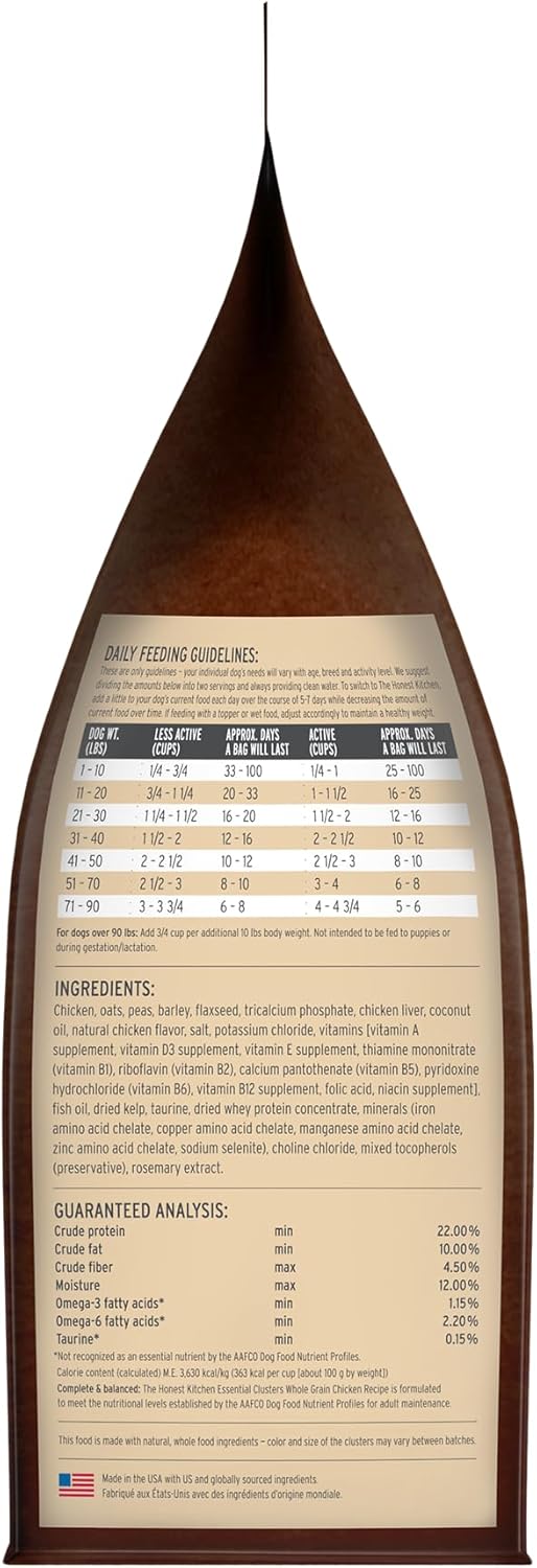 The Honest Kitchen Essential Clusters Dog Whole Grain Chicken 5 lb Bag