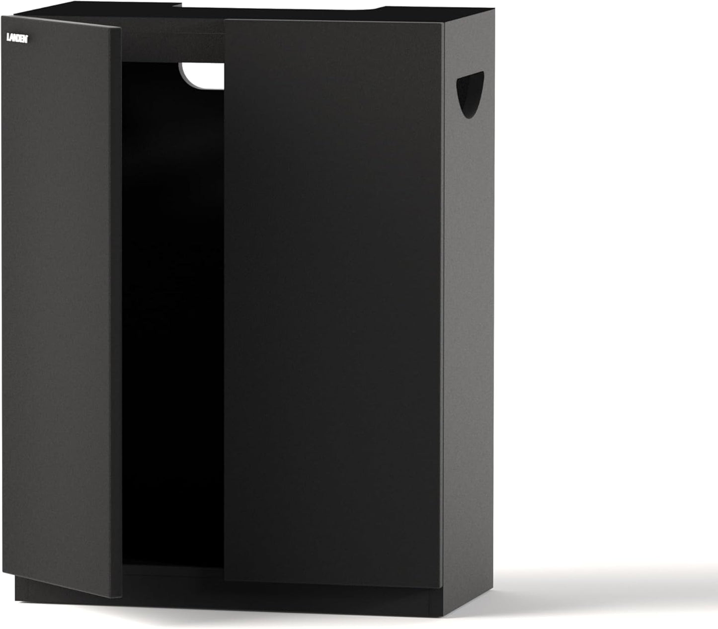 LANDEN Aquarium Wooden Stand and Cabinet Fish Reptile Sea Salt WaterTank Stand, Nano Foam Leveling Mat Included, W23.6xD11.8xH31.49in, Matte Black Painted (Stand Only)