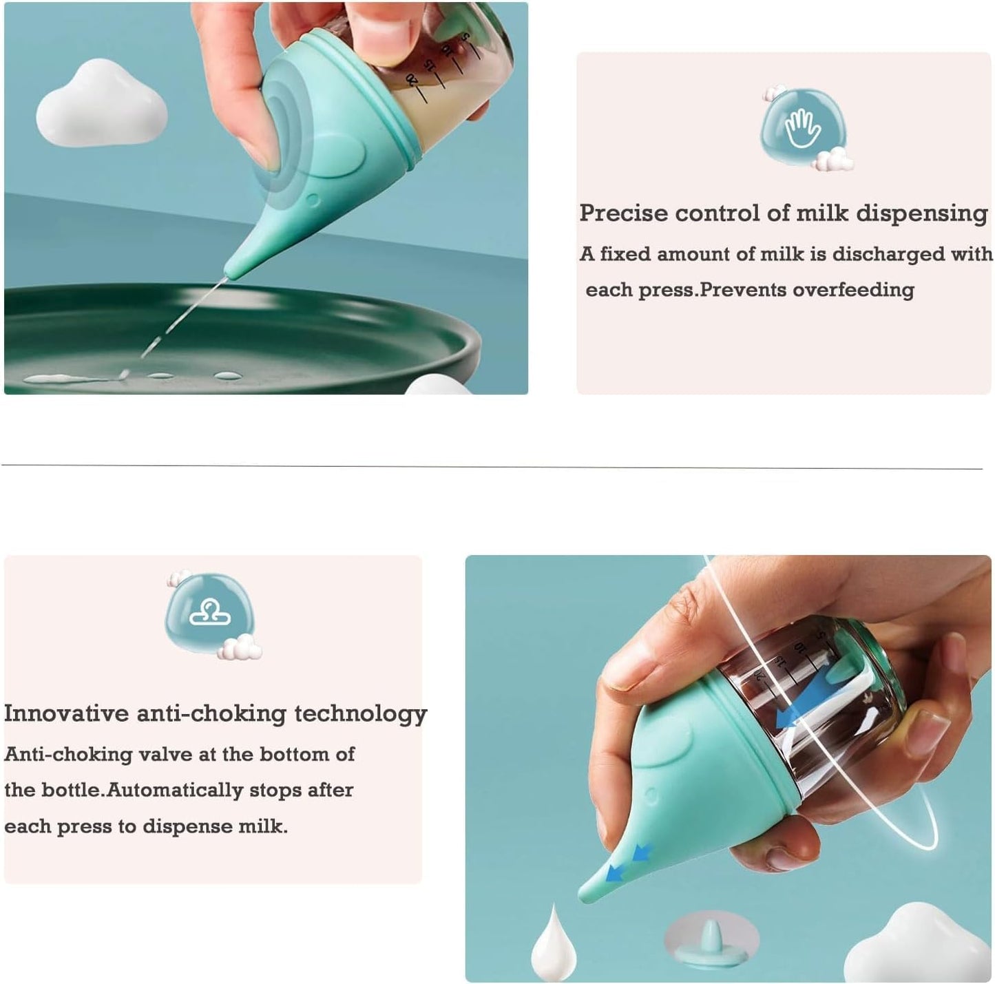 5 pcs Kitten Bottle Miracle Nipple for Kittens Anti-Choking Design for Newborn Kittens Puppies Small Animals (20ml)