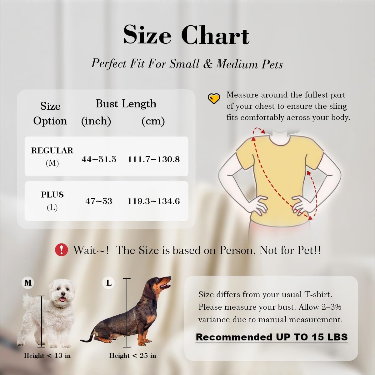 Dog & Cat Carrier Sling, Adjustable Soft Padded Shoulder Puppy Carrier, Hands-Free Dog Carrier Bag with Double Safety Buckles Premium Material for Outdoor Travel (Apricot, L)