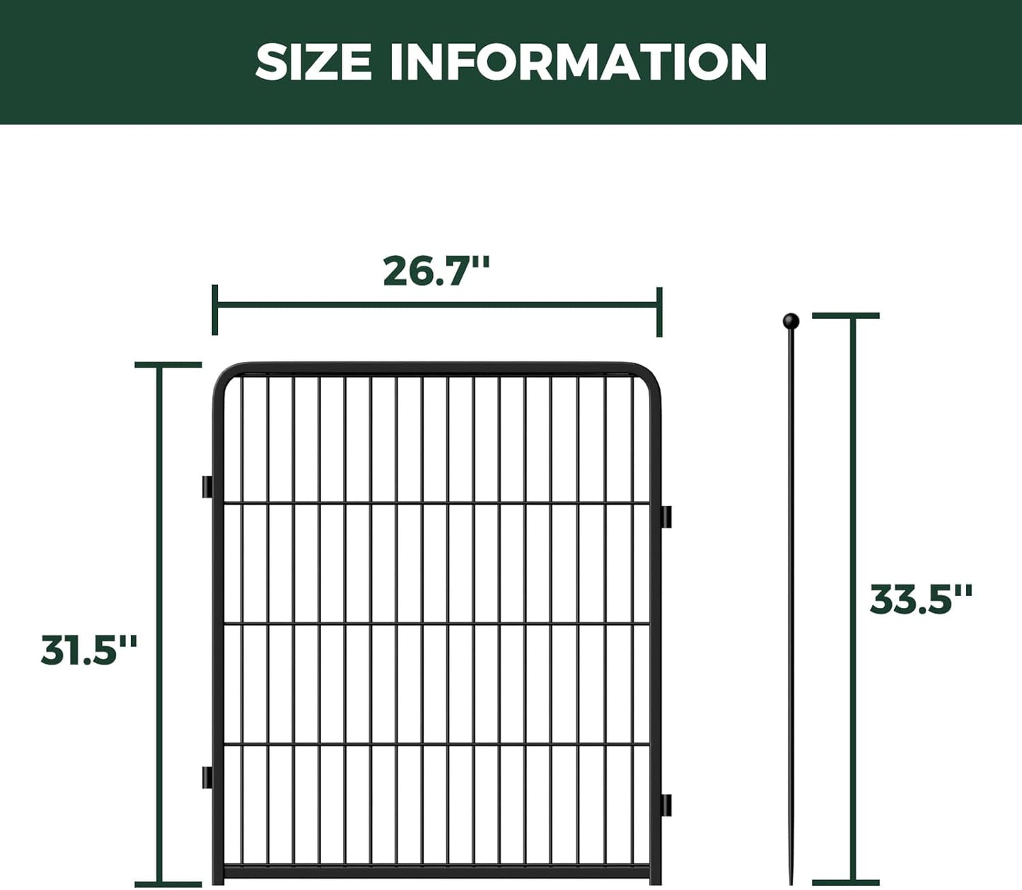 FXW Rollick Unleashed Dog Playpen for Indoor, Yard, RV Camping, 32 inch 2 Panels for Small and Medium Dogs, Black│Patented
