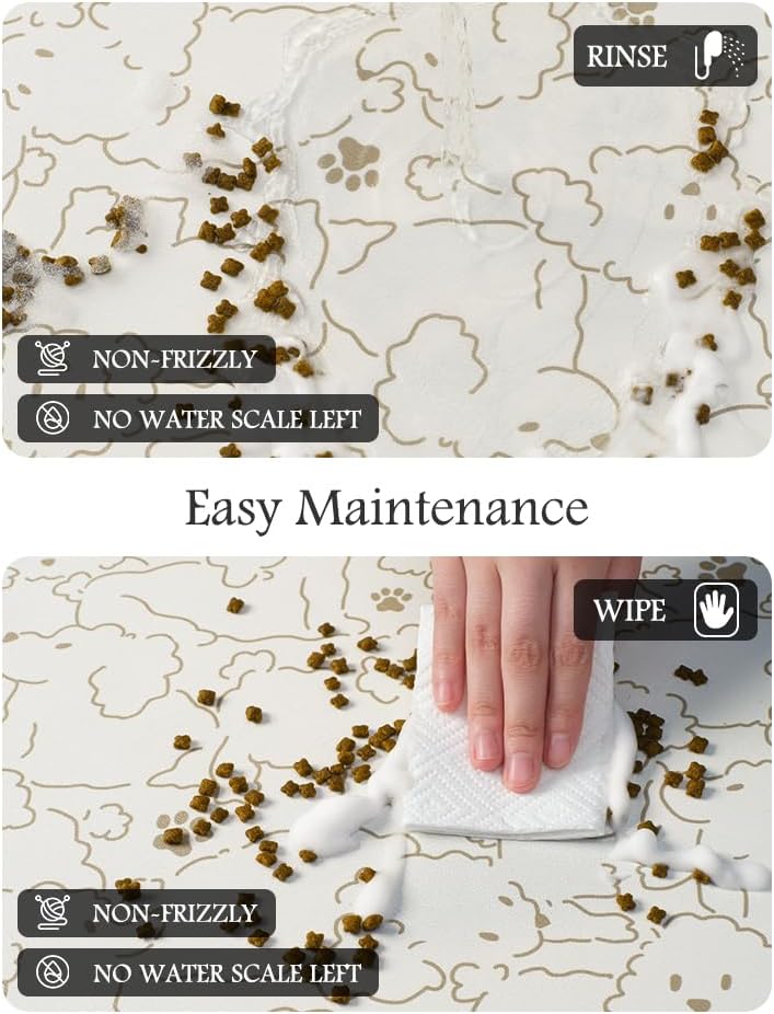 Pet Feeding Mat-Absorbent Dog Mat for Food and Water Bowl-No Stains Quick Dry Water Dispenser Mat-Dog Accessories Pet Supplies-Bowl for Messy Drinkers（FRAMEDOGS,16"x24"