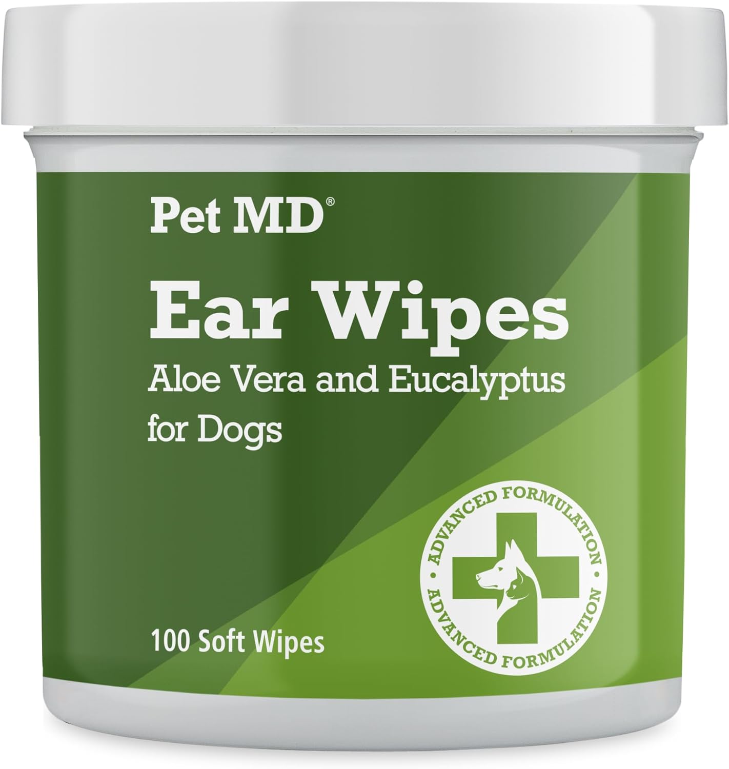 Pet MD - Dog Ear Cleaner Wipes - Otic Cleanser for Dogs to Stop Ear Itching, and Infections with Aloe and Eucalyptus - 100 Count