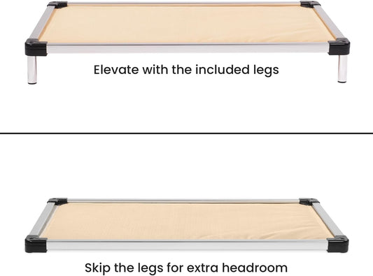 K9 Ballistics Chew Proof Armored Padded Dog Crate Bed, Virtually Indestructible, Legs Included (Sandstone, Small (29" L x 18" W x 4.5" H))