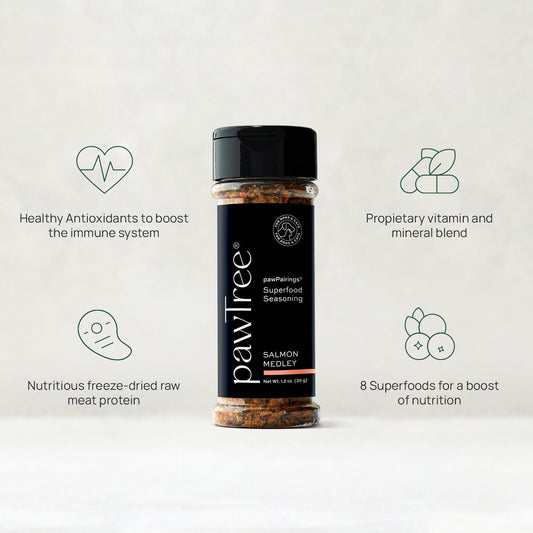 pawTree Healthy Food Toppers for Dogs & Cats - Appetite Booster with Freeze-Dried Proteins. Delicious Pet Food Seasonings and Flavor Enhancer for Picky Eaters & Appetite Stimulation (Salmon)