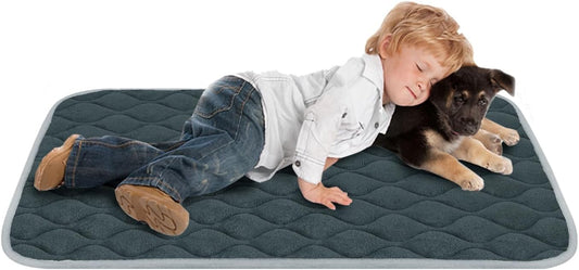 furrybaby Dog Bed Mat Flat Crate Mat with Anti-Slip Bottom Machine Washable Pet Kennel Pad for Dog Sleeping (XL 48x30'', Grey Mat)