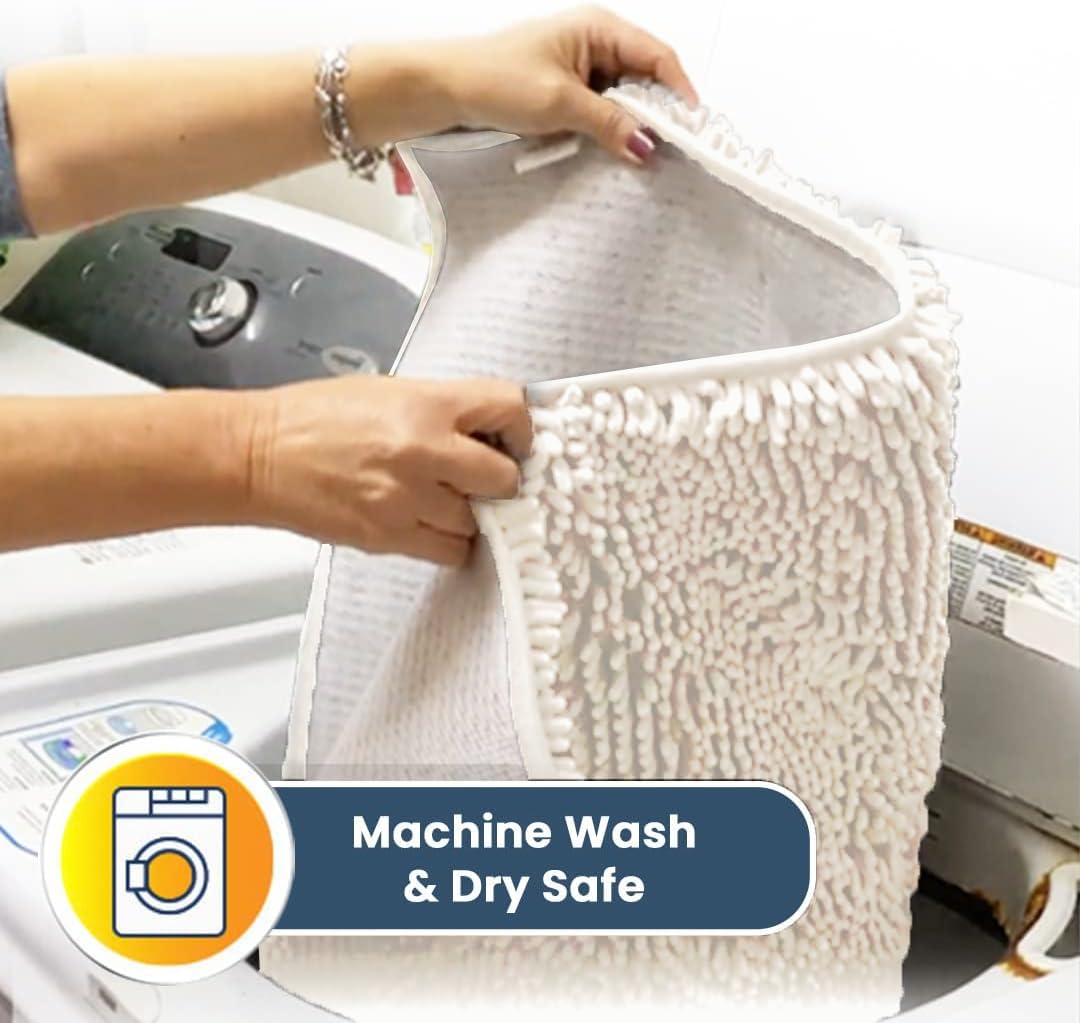 Muddy Mat® Shown on TV – Super Absorbent Door Mat Indoor, Microfiber Quick Dry Chenille Entryway Rug, Non-Slip Front Door Mat, Indoor Mats for Entryway, Machine Washable Pet Rug, White 24"x36"