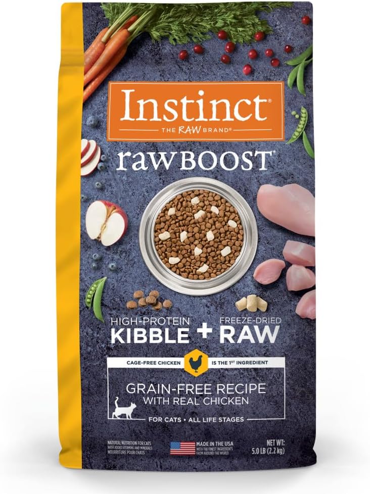 Instinct Raw Boost, Natural Dry Cat Food with Freeze Dried Pieces, High Protein, Grain Free Recipe - Real Chicken, 5 lb. Bag