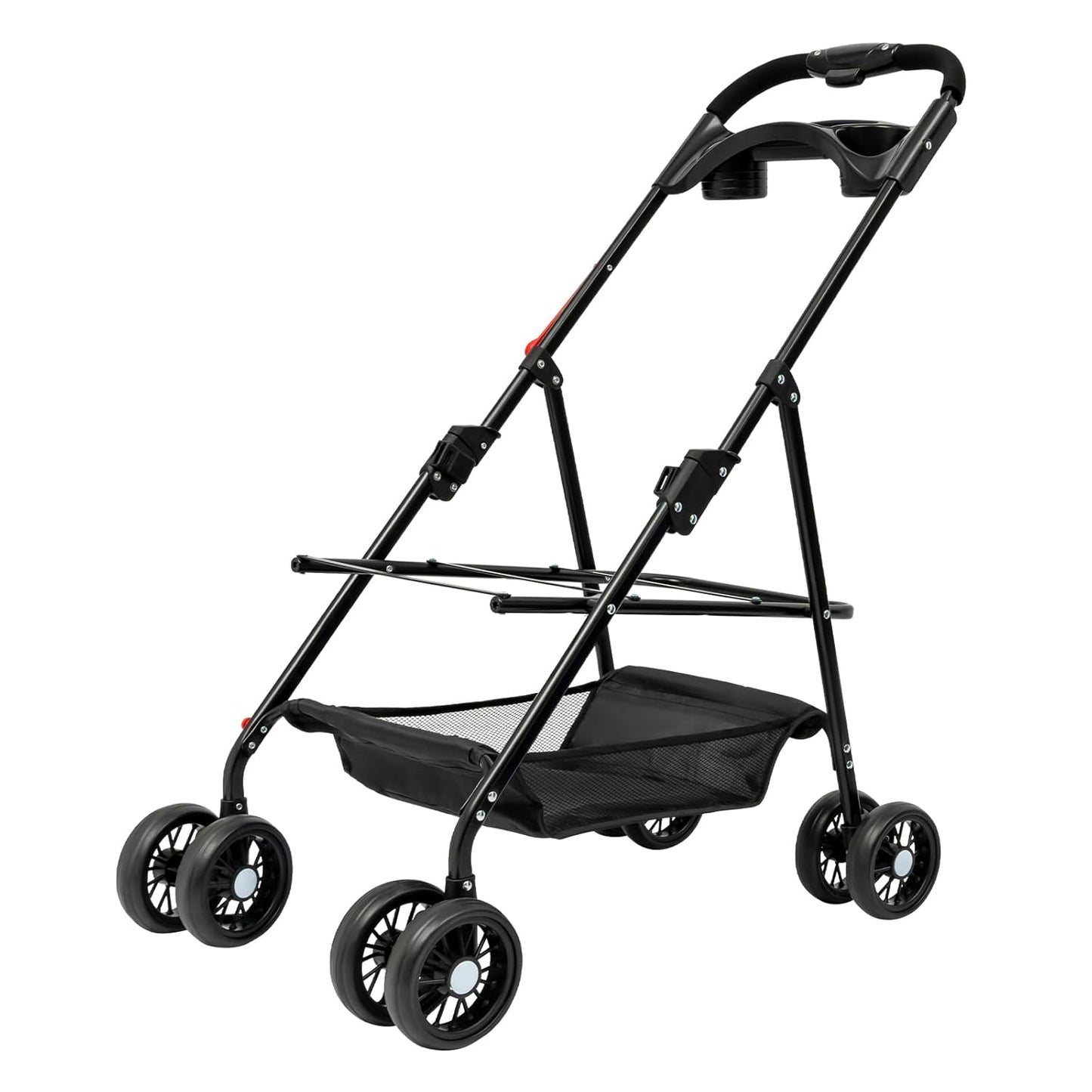 Pet Stroller, 4 Wheels Dog Cat Carrying Cart, Foldable Puppy Carrier with Storage Bag and Detachable Grid Structure for Small/Medium Dogs Cats Up to 44Lbs (Blue)