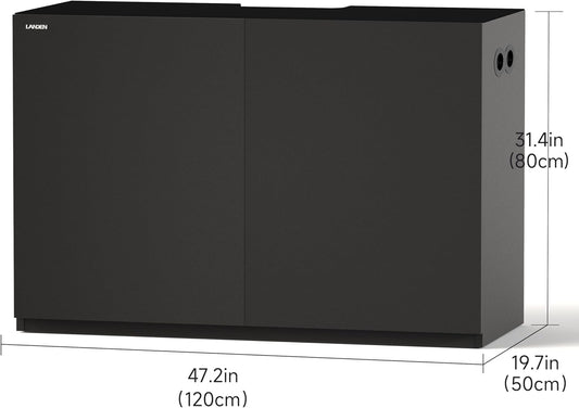 LANDEN Aquarium Wooden Stand and Cabinet for up to 72.2 Gal Tank, Fish Reptile Sea Salt WaterTank Stand, Nano Foam Leveling Mat Included, W47.2xD19.7xH31.5 in, Wooden Matte Black Painted(Stand Only)