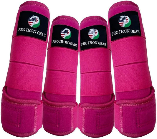 Horse Medicine Brushing Boots Leg Wraps Protection Gear Set of 2 and Set of 4 in 14 Colors