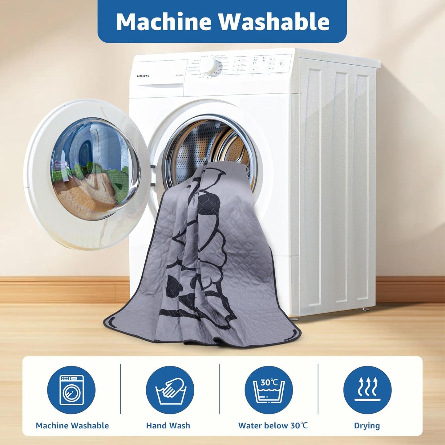 Washable Pee Pads for Dogs: 2 Pack Puppy Pads Washable Dog Pads, Absorbent Reusable Dog Mats with Non-Slip Bottom for Floor Protection, Couch Cover, Crate, Potty Training, Puppy PlayPen Pad 24x35