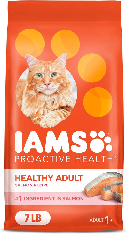 IAMS Proactive Health Adult Healthy Dry Cat Food with Real Salmon, 7 lb. Bag