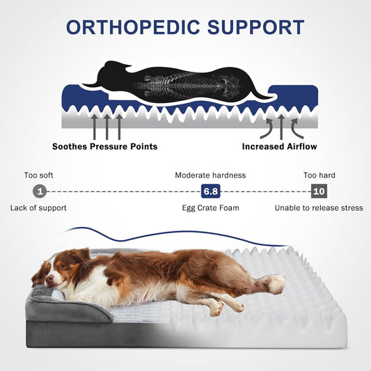 FURTIME Orthopedic Small Dog Beds - Waterproof Ultra Comfy Supportive Foam Pet Couch with Removable Washable Cover, Nonskid Bottom