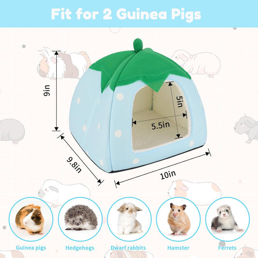 BWOGUE Guinea Pig House Bed Cozy Hamster Cave Large Hideout for Dwarf Rabbits Hedgehog Bearded Dragon Winter Nest Hamster Cage Accessories