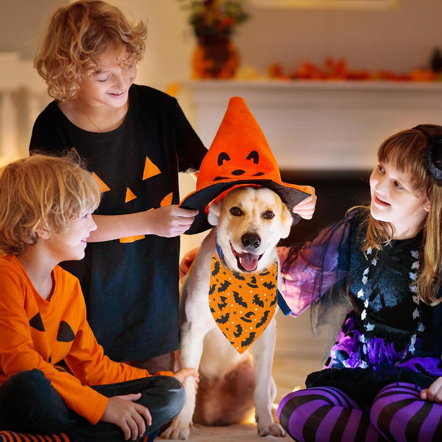 2 Pack Halloween Dog Bandanas Thanksgiving Bandanas Pumpkin Design Reversible Holiday Dog Scarf, Triangle Halloween Bandana for Small Medium Large Dogs Pets