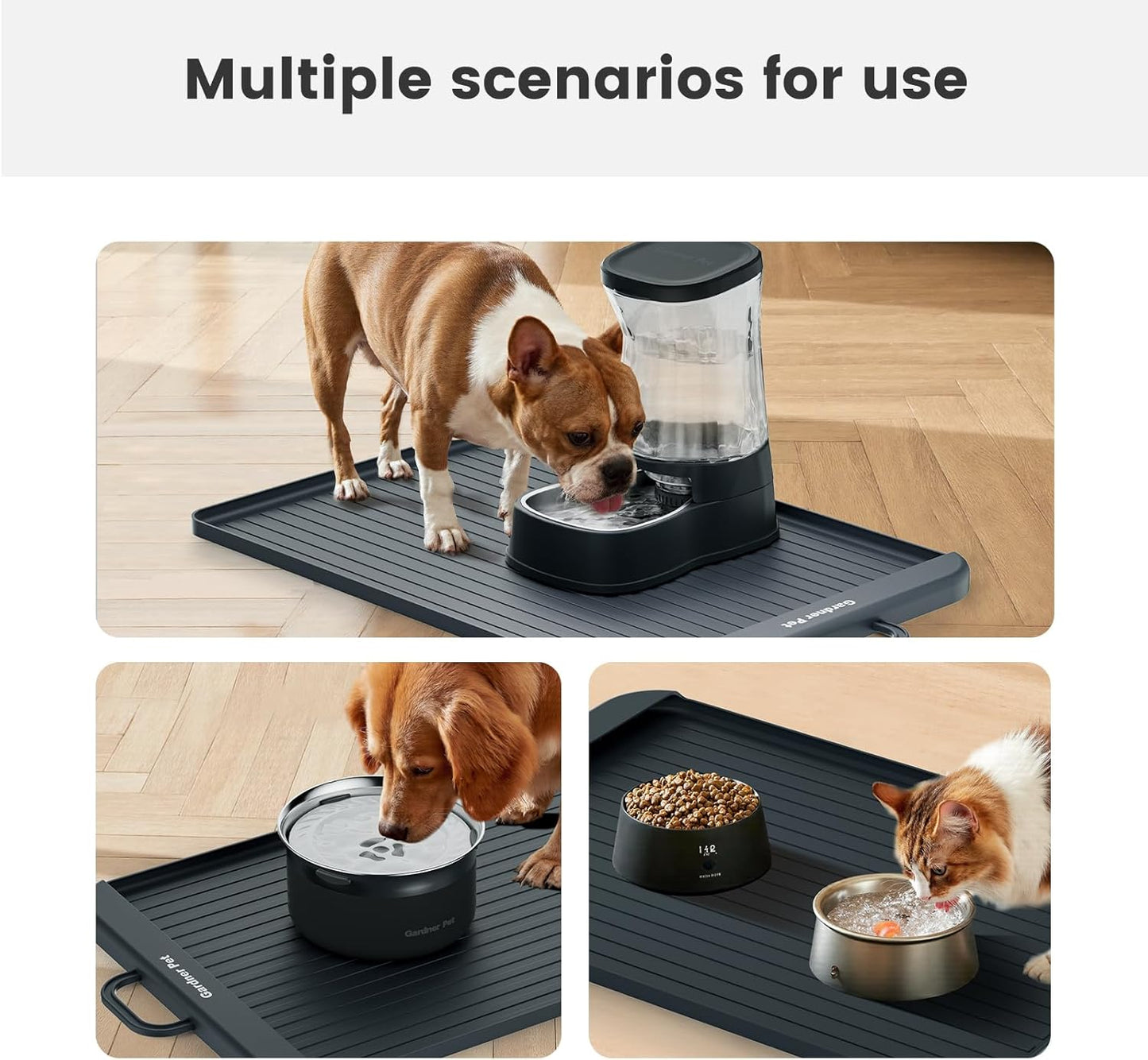 Gardner Pet Silicone Dog Food Water Mat for Floors Waterproof Anti-Slip Dog Bowl Large Mats for Food and Water to Prevent Spills for Dogs, Cats.