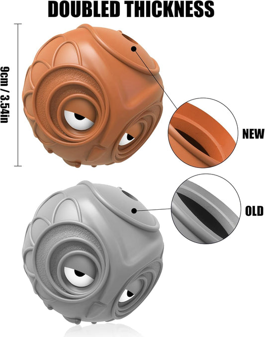 Giggle Ball for Dogs Owl Dog Toys for Aggressive Chewers Medium Large Dogs Fun Gift for Dog Natural Rubber Herding Ball for Dogs Cute Owl Hoot Brown New