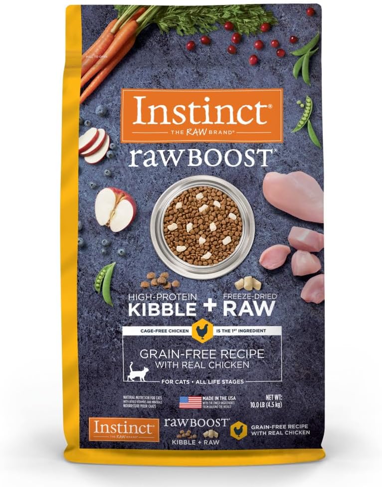 Instinct Raw Boost, Natural Dry Cat Food with Freeze Dried Pieces, High Protein, Grain Free Recipe - Real Chicken, 10 lb. Bag