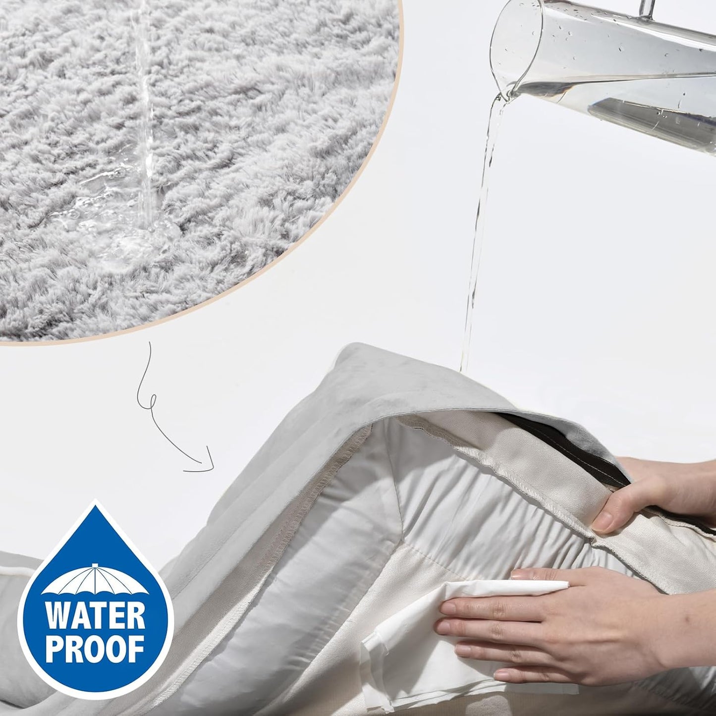 Comfort Expression Small Dog Beds Waterproof Orthopedic Foam Dog Sofa Beds for Medium Dogs Comfy Pet Bed with Washable Removable Cover & Non-Slip Bottom(Small,Grey White)