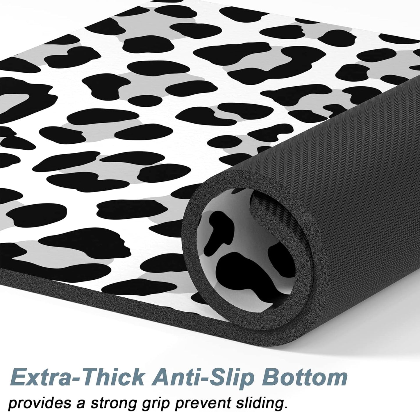 Rnivvi Dog Food Mat, 16" x 24" Leopard Absorbent Dog Cat Bowl Mat for Food and Water, Cute Anti-Slip Rubber Pet Feeding Rug Protect Floors, Puppy Placemat for Feeding & Watering Supplies, Leopard