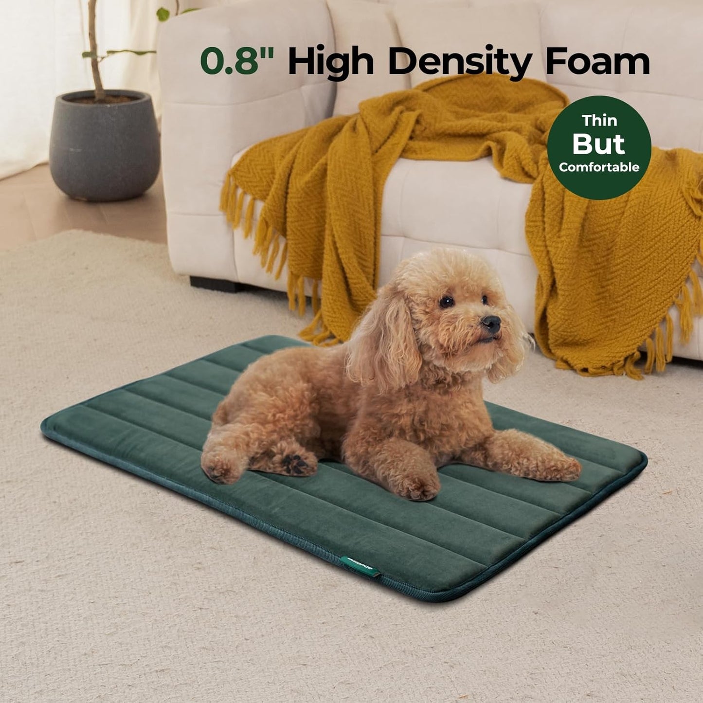 BALANCE Dog Crate Pad, Dog Foam Crate Mat Kennel Pad, Washable Water-Resistant Pet Bed Flat Dogs Cage Mat for Medium Dogs