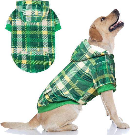 BEAUTYZOO Dog Hoodie Sweaters for Small Medium Large Size Dogs Girls Boys- Premium Quality, Ultra Soft, Superior Comfort Fit, Fleece Lined Hooded Sweatshirt- Cold Weather Pet Clothes Winter Coat,Plaid