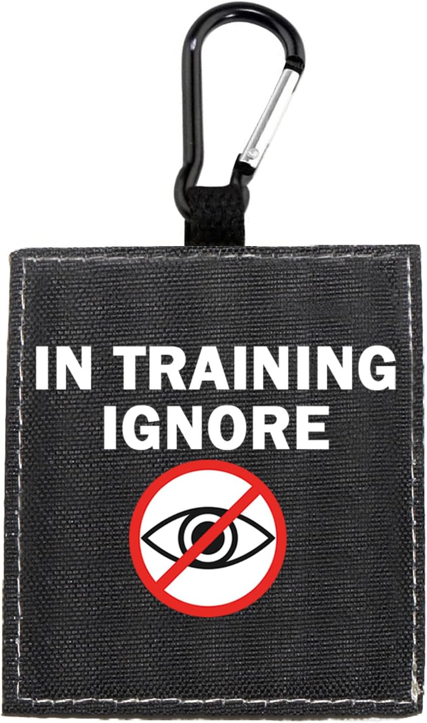 Funny Dog Leash Sleeve Have in Training Ignore Dog Leash Wrap Wrap Alert Hanging ID Patch Tag Pet Birthday Gift (Training Ignore-Tag)