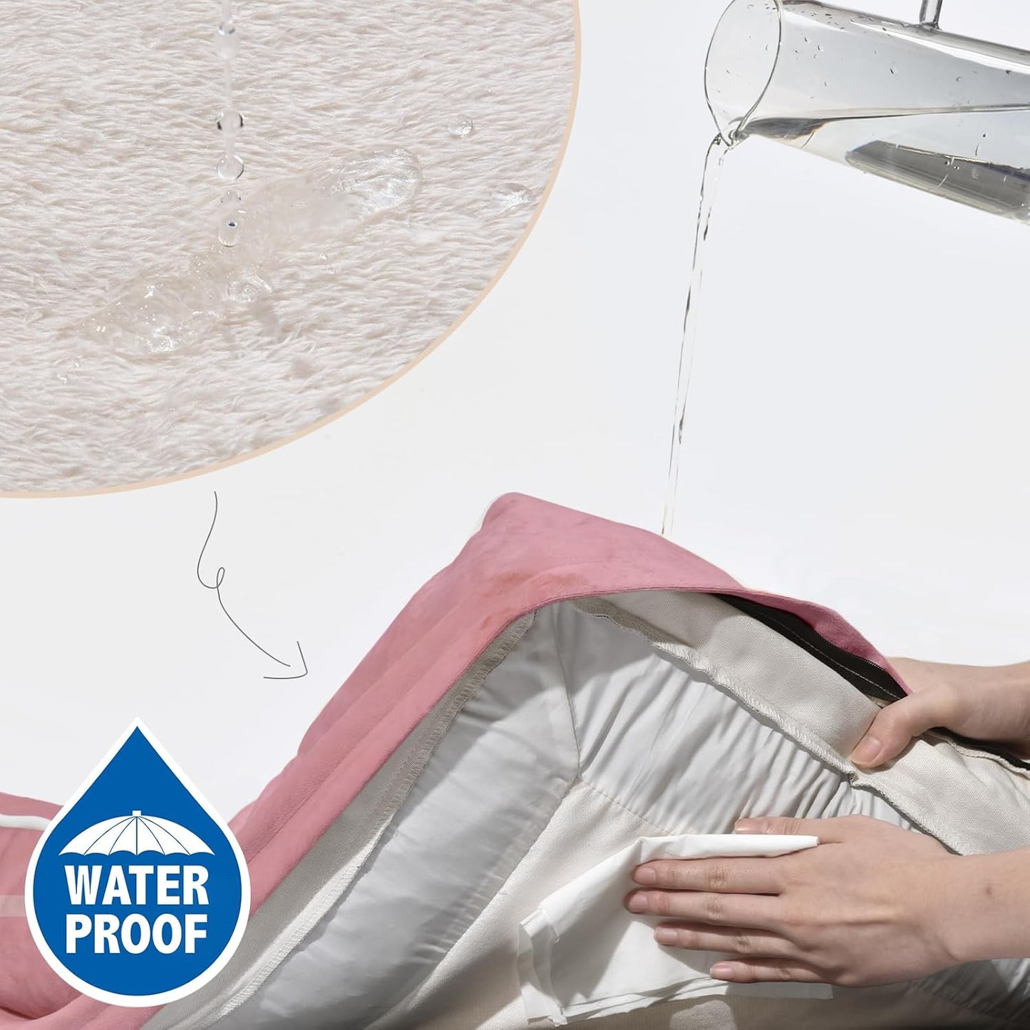 Comfort Expression Small Dog Beds Waterproof Cat Beds Orthopedic Foam Sofa Beds for Small Dogs Comfy Pet Bed with Washable Removable Cover & Non-Slip Bottom(XX-Small,Pink)